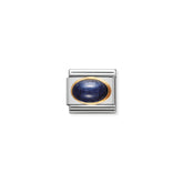 Nomination Composable Classic HALBEDELST, OVAL aus Edelstahl und 18K-Gold (08_SAPHIR)